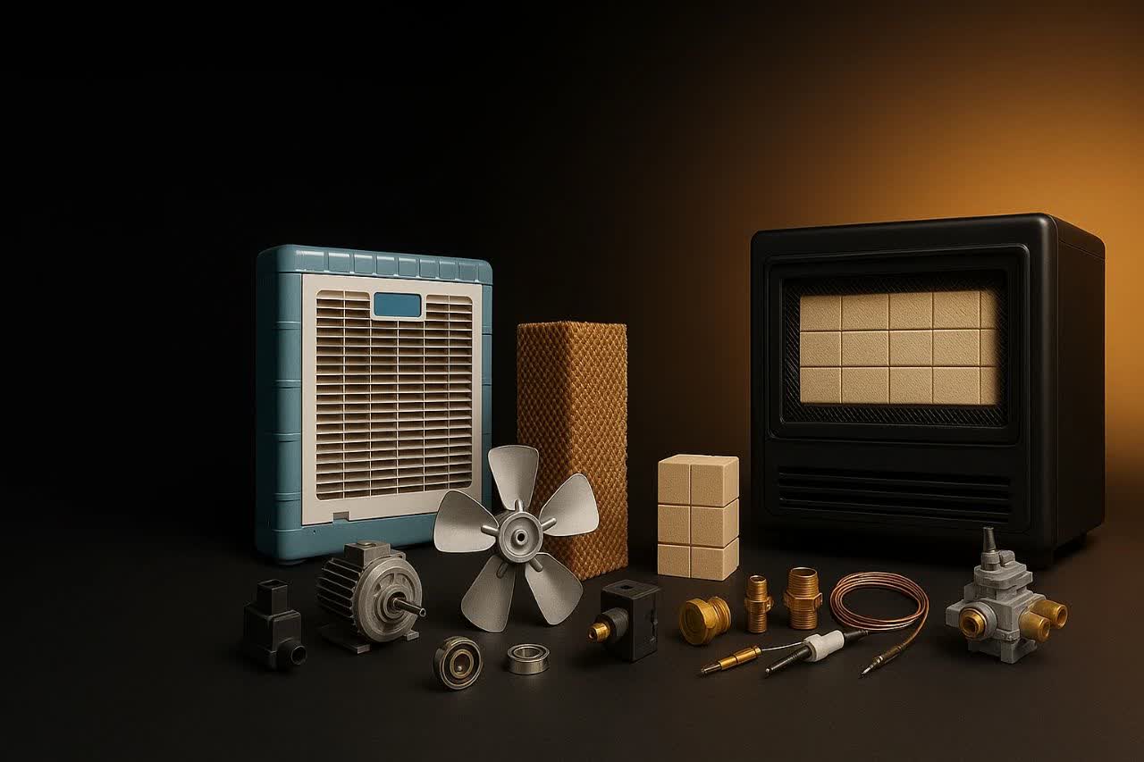 فروش انواع قطعات کولرآبی و بخاری های گازسوز